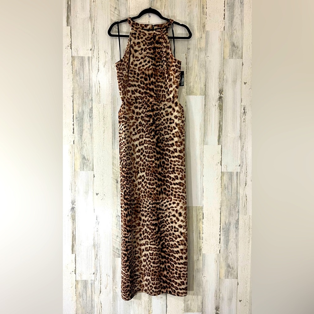 INC International Concepts Leopard Print Maxi Dress in Brown and Black
